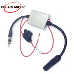 Car Antenna Universal FM AM Signal Amplifier Anti-interference Metal 12V-24V Auto Car Radio Aerials ANT-208 GPS Navi Amplifier