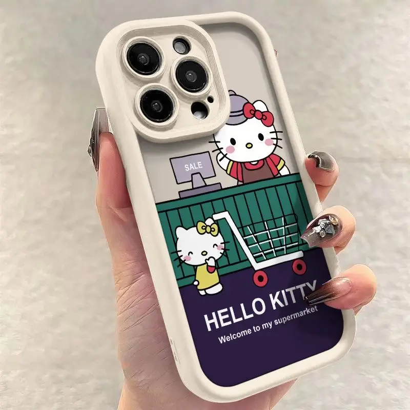 Etui do Xiaomi Redmi Note 12 Turbo 11 Pro Plus 11S 10 9 12C 10A 10C 9A 9C 9T A1 A2 Sanrio Hello Kitty kot Pom purinowy pokrowiec