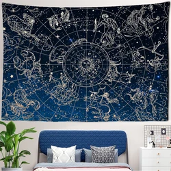 The Zodiac Tapestry Starry Sky Painting Living Room Home Background Hanging Cloth Wall Decoration TAPIZ