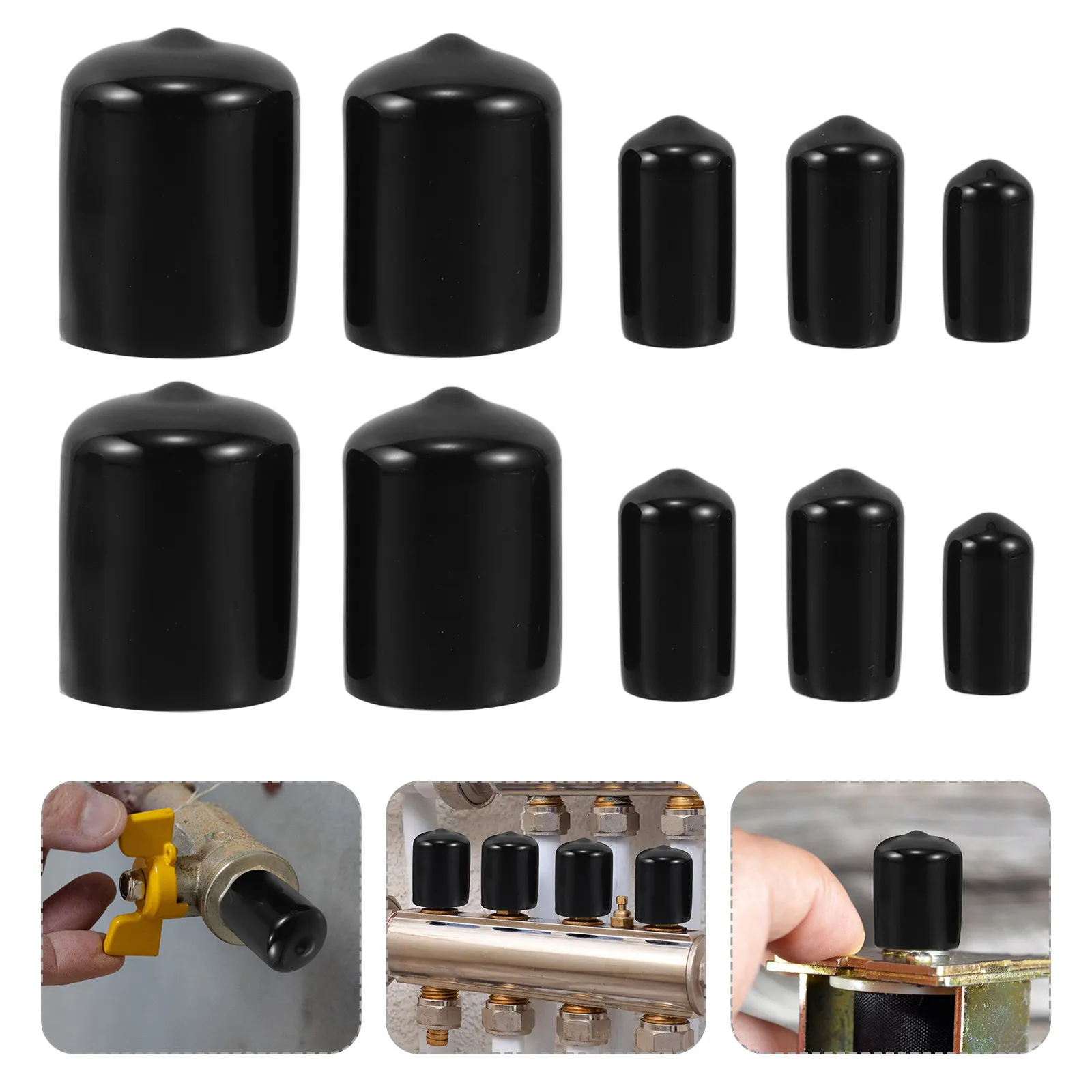 48Pcs Thread Protective Caps Rubber Screw End Covers Flexible Bolt Caps Assortment Kit for Industrial Home Maintenance