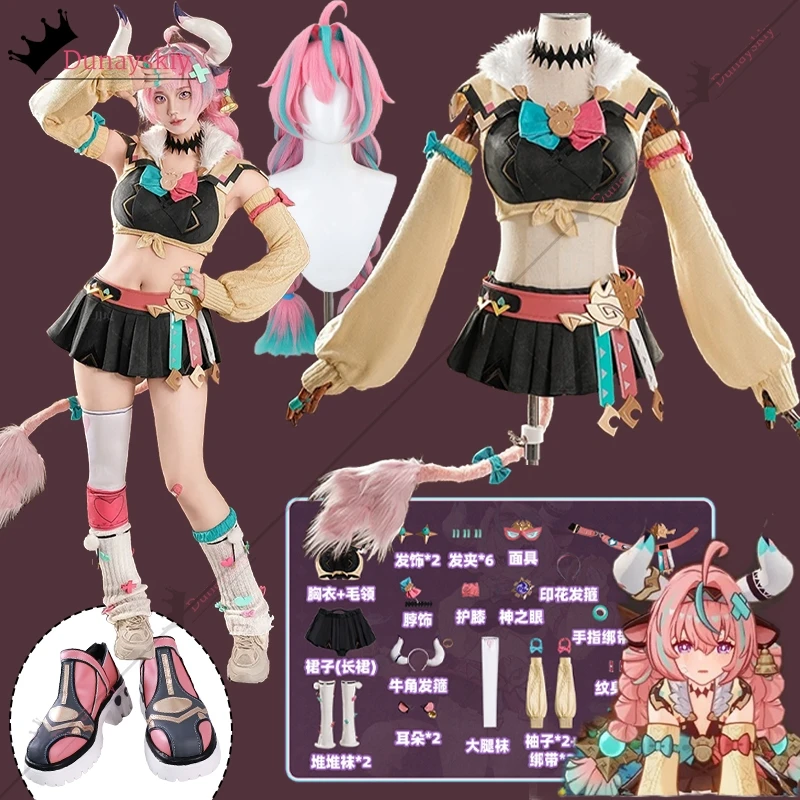 

Varesa Cosplay Game Genshin Impact Costume High Quality Sweater Knitting Outfit Wig Shoe Role-play Accessory xs-2xl Anime Suit