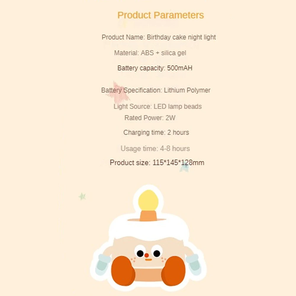 Portable Night Light Functional Lovely Decor Innovative Design Sensor Activation Bedside Companionship Ambient Lighting Unique