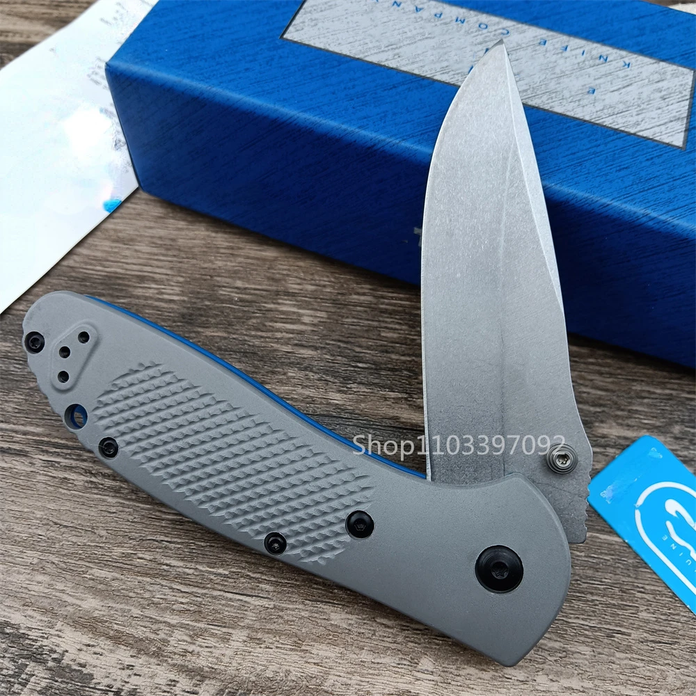 2024 BM 551 Griptilian Folding Knife Stonewash Blade G10 Handle Hunting Camping Military Combat Knives for Hunting Camping EDC