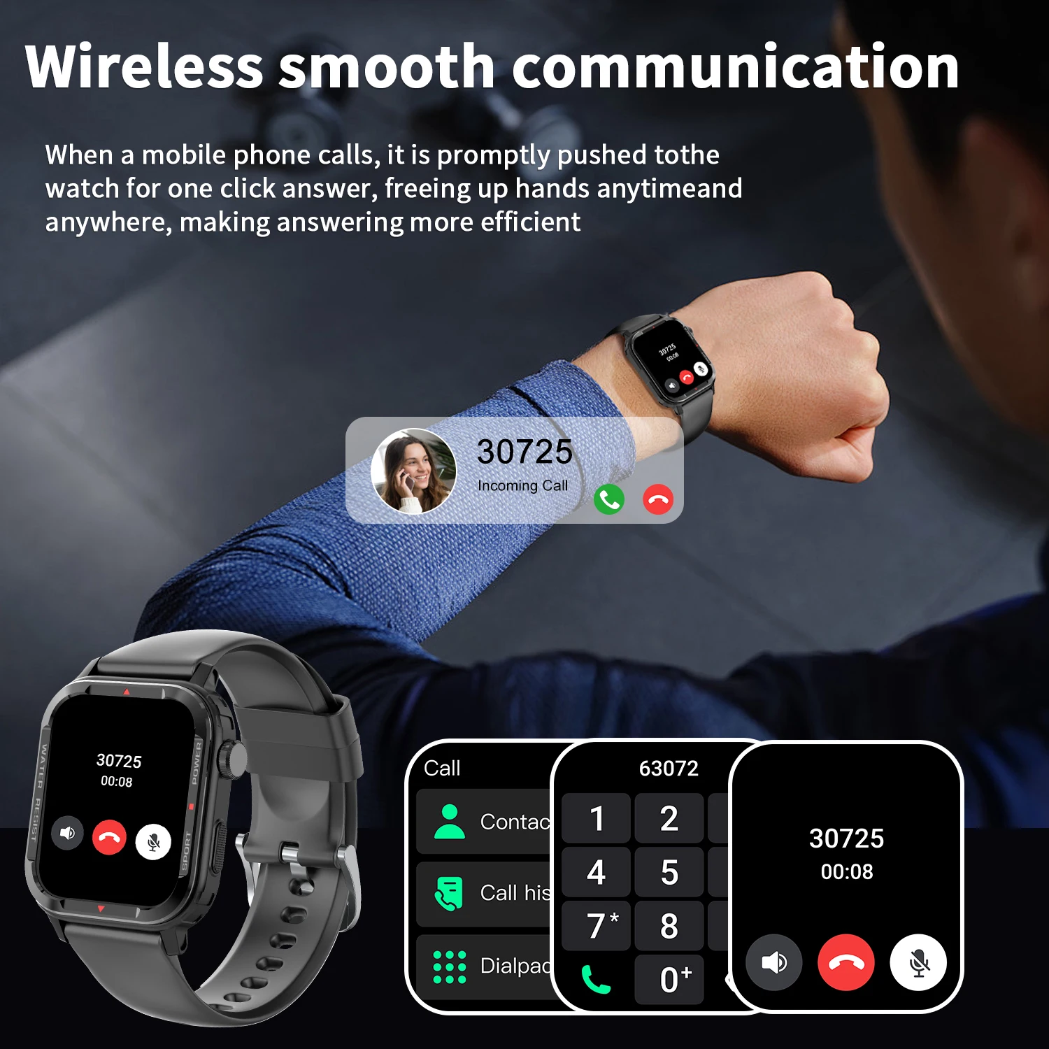 สมาร์ทวอทช์,สแตนด์บายนาน, โทร/กดโทรแบบไร้สาย, โหมดกีฬาหลากหลาย, การแจ้งเตือนการโทรและปฏิเสธ, การแจ้งเตือนแอปต่างๆ