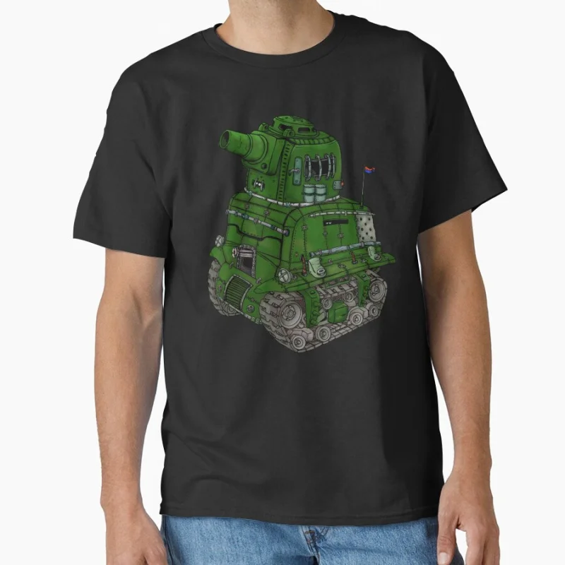

Big tank 80s Shooting War Video game Metal Slug Pixel Arcade Machine Nostalgia Old school Gaming Gift T shirt Large size Tops