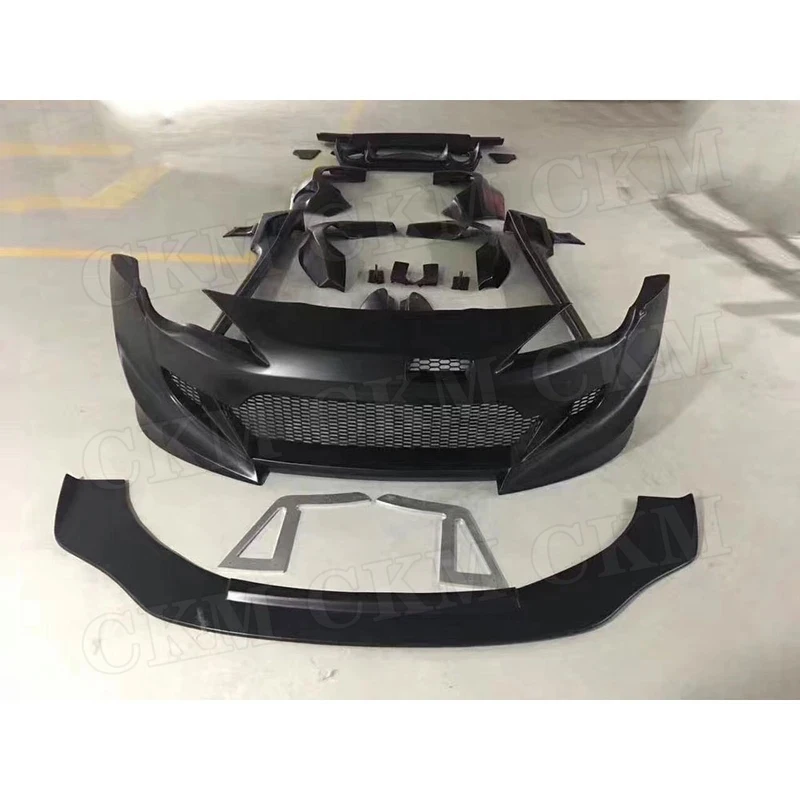 

Fiberglass Wide Body kit FRP Bumper Guard Front Lip Side Fin Trim rear spoiler For GT86 BRZ FT86 FRS Car Styling