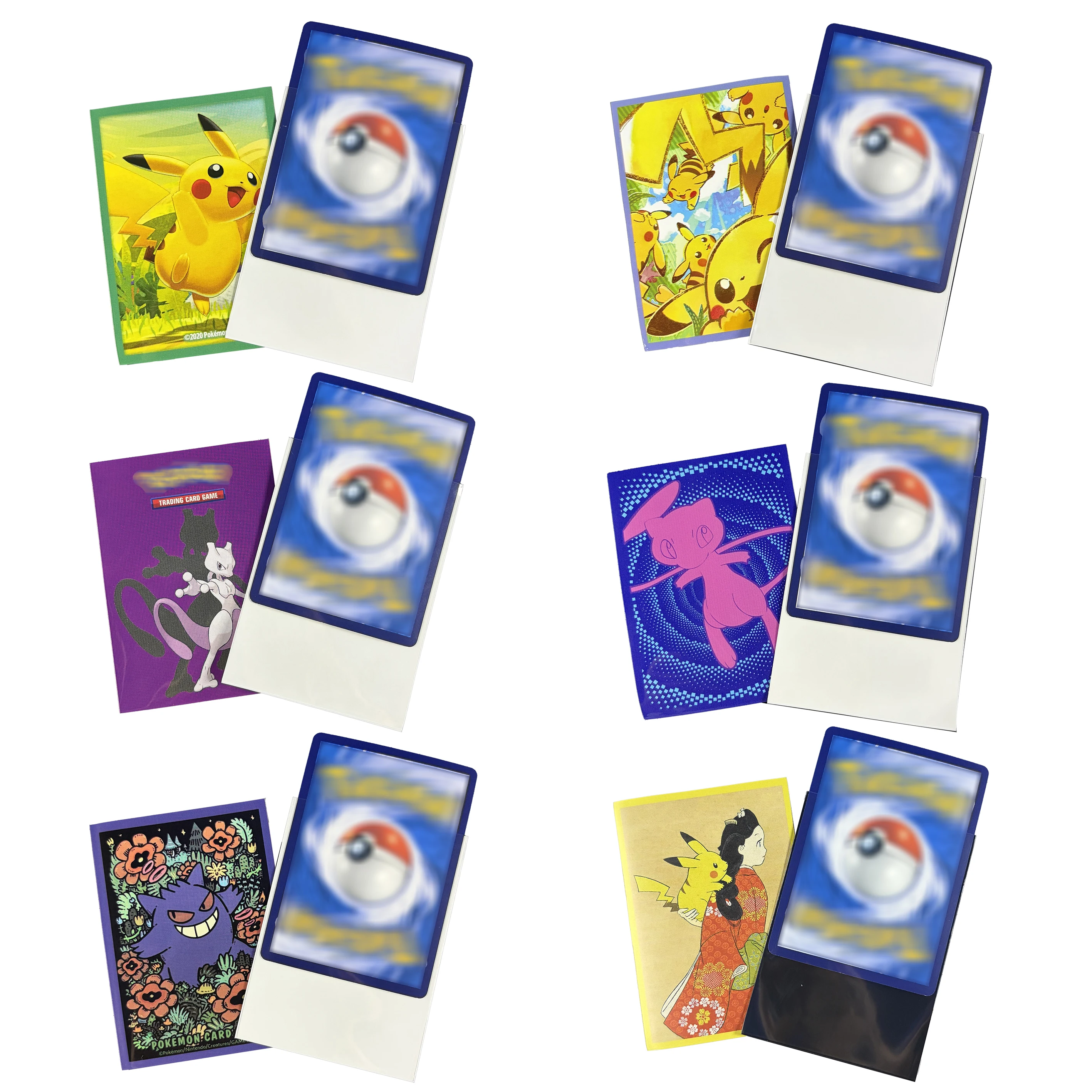 60-protetores-de-cartas-tcg-com-estampa-artistica-de-pikachu-gengar-mewtwo-mew-tamanho-padrao-66x91mm-para-cartas-pkm