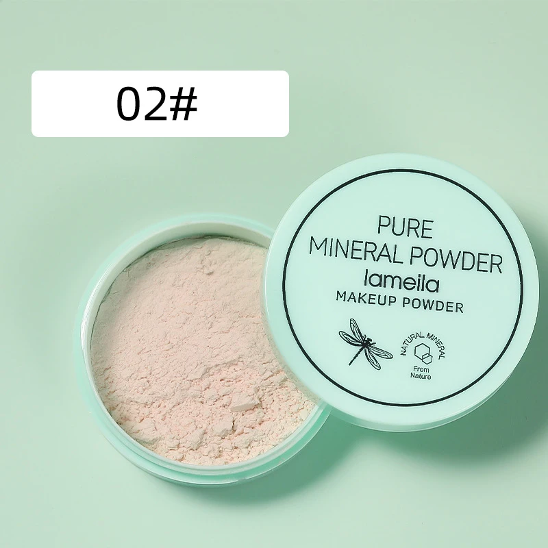 1Pcs Waterproof Matte Soft Mint Mineral Powder Brighten Skin Loose Powder Face Makeup Makeup Setting Finish Powder Oil Control