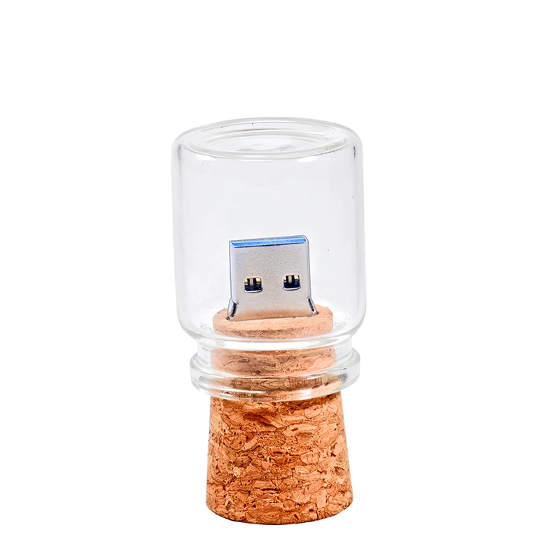 Imagem -03 - Garrafa de Vidro Drift Memory Stick Pendrive Cortiça de Madeira Flash Drive Messenger Bottle Usb 2.0 Nova Chegada 30 Pcs 16gb 32gb 64gb