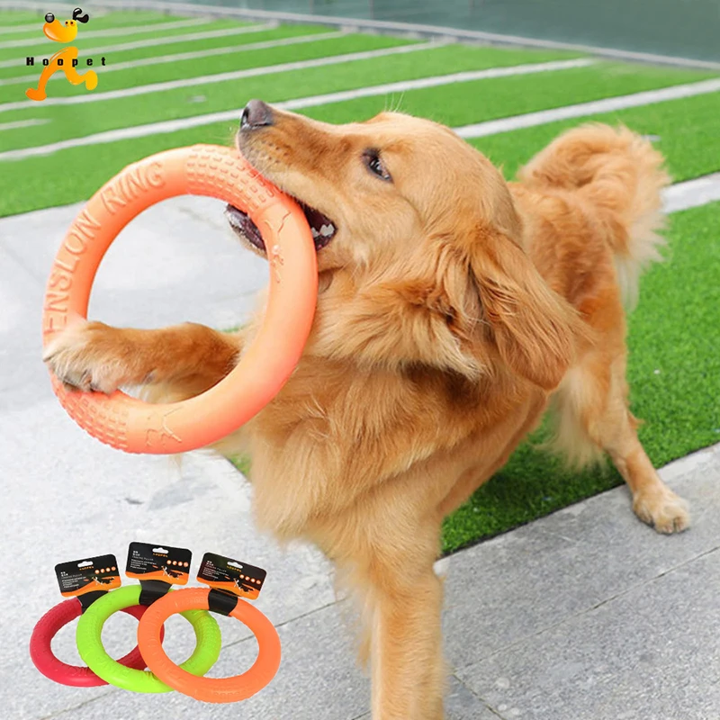 

EVA Dog Flying Disc Toy Floating Chew Ring for Fetch Water Play Tug of War Training Soft Durable Bite Resistant Puller for Pets