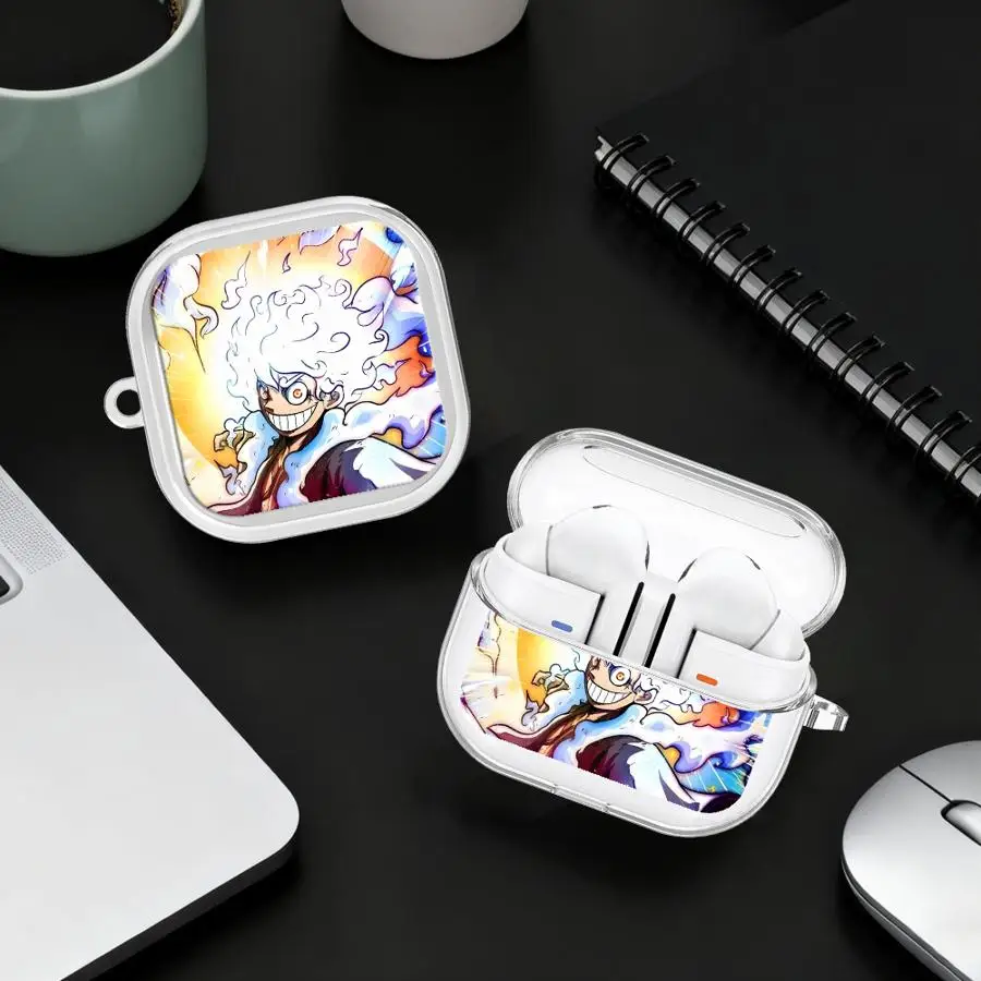 

Ones P-Oieces L-Luffys Clear Earphone Cases Cover With Hook Case For Samsung Galaxy Buds 4Pro 3 FE 3Pro 4 Pro 2 2Pro Live