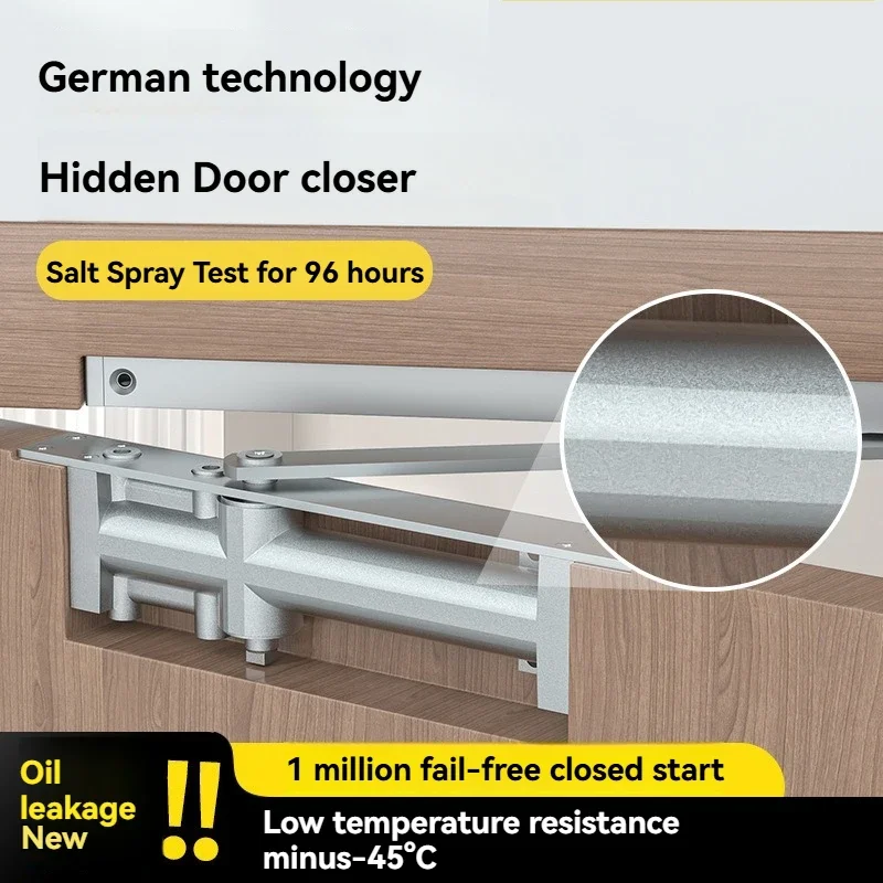 Hidden Hydraulic Buffer Hotel Door Closer KTV Wooden Door Fire Concealed Invisible  Door Closer