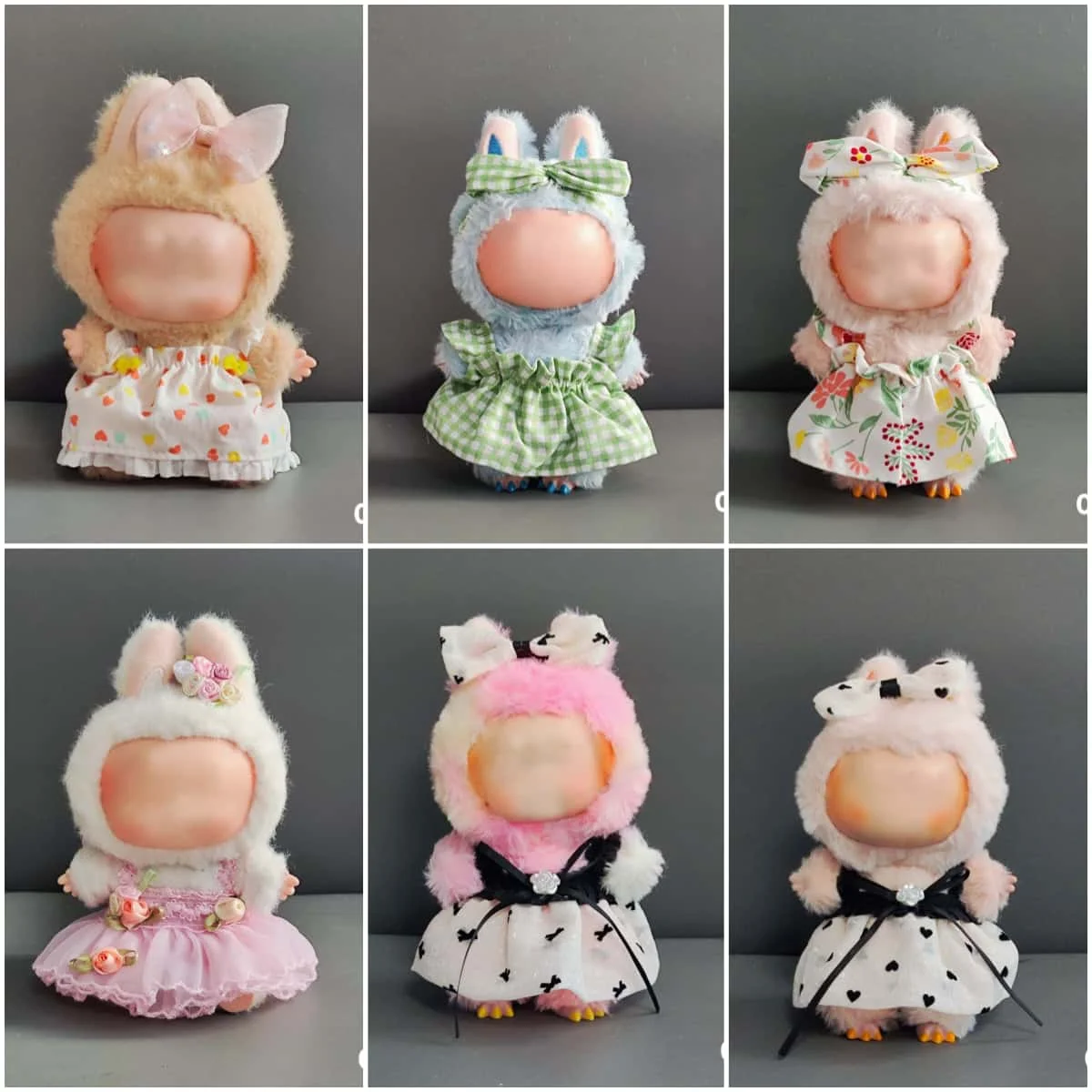 

Labubu DIY Одежда и аксессуары — Сидящая кукла Macaron, виниловые подвески для вечеринок, модный комплект одежды, элегантный подарок
