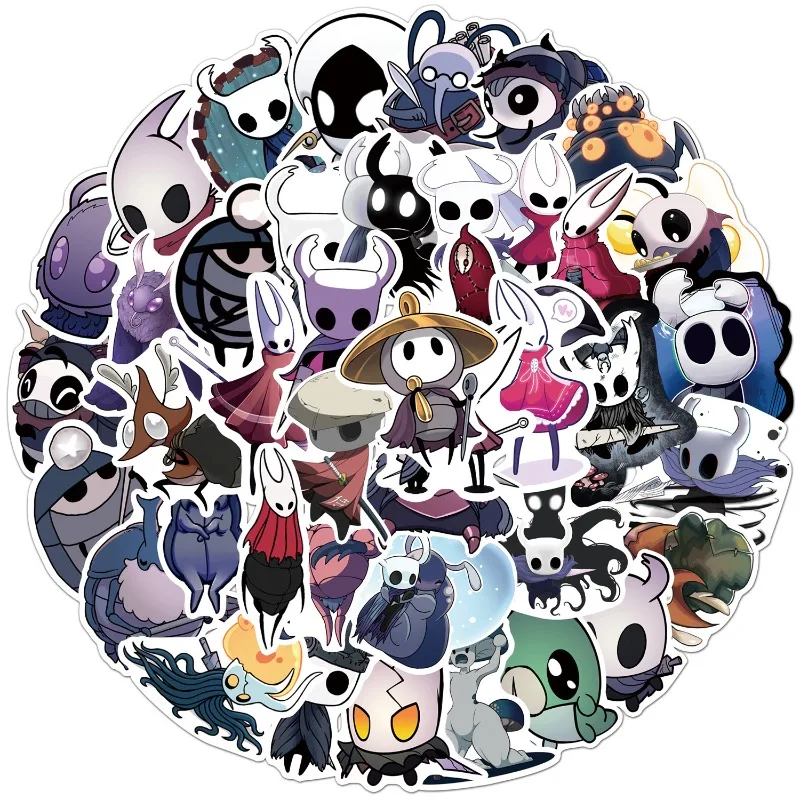 

Набор из 54 крутых мультяшных стикеров Hollow Knight для детей: для автомобиля, скейтборда, ноутбука, телефона, граффити, декоративные наклейки
