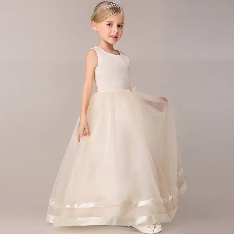 2024 Summer New Girls Dress Summer Lace Wedding Maxi Dress Elegant Kids Party Dresses For Girls Clothes Vestidos 3-12 Years Old