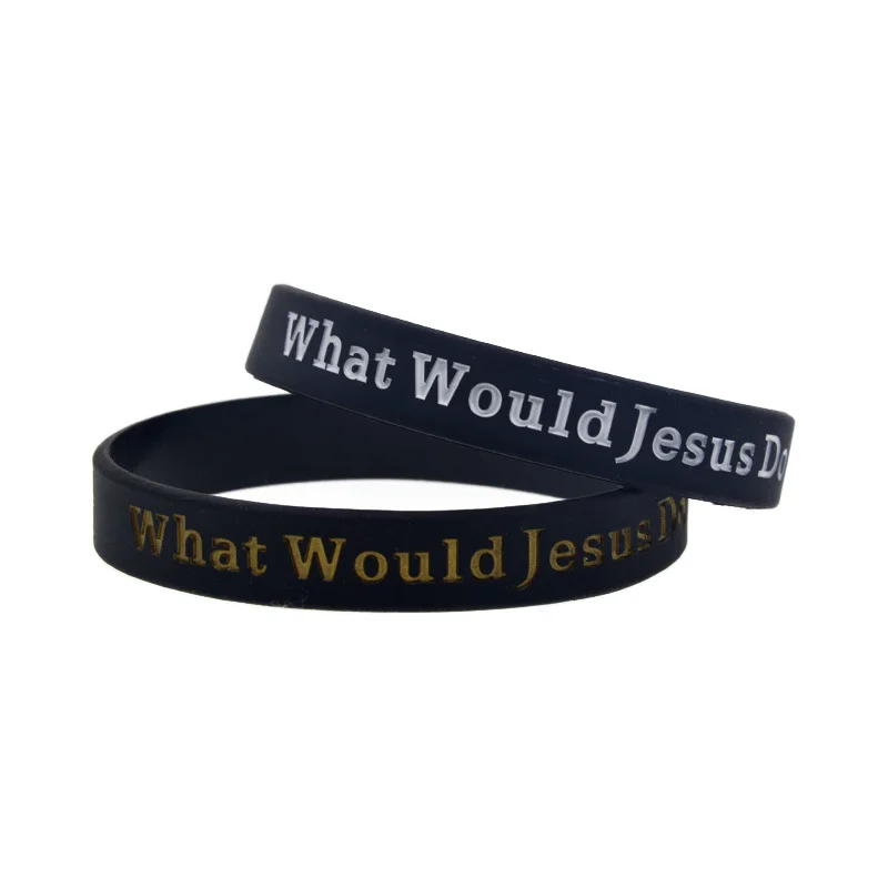 50 Pcs What Would Jesus Do Silicone Wristband Christian Gifts Rubber Bracelet Bible Theme Accessories WWJD Bangle