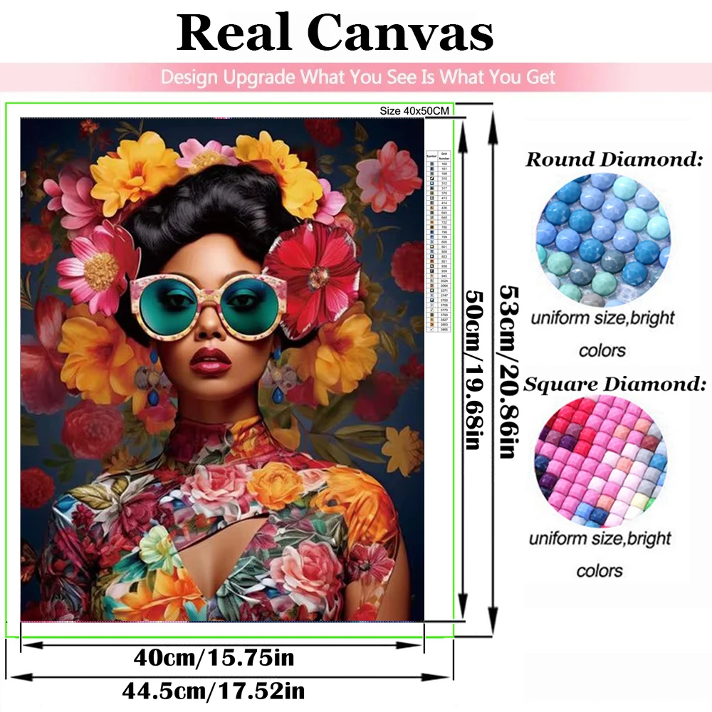 Diamond Painting Woman Wearing Glasses Flowers Portrait Mosaic Rhinestones Pictures Embroidery Sale Home Decor Cross Stitch Kits
