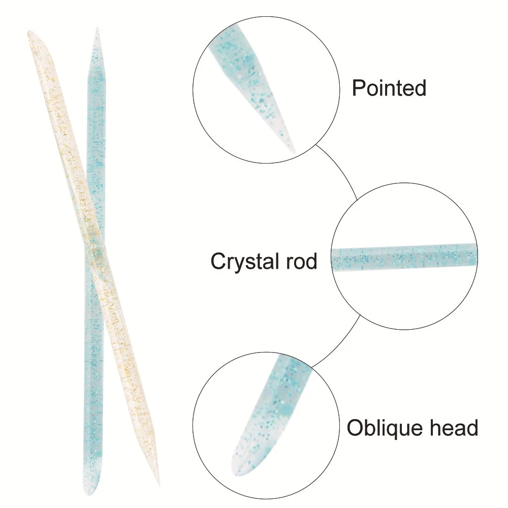 100/50pcs Nail Art Nagel hauts chieber wieder verwendbarer Double End Crystal Stick profession elles Nagel haute ntfernungs werkzeug Maniküre Nagel zubehör – Detail 3