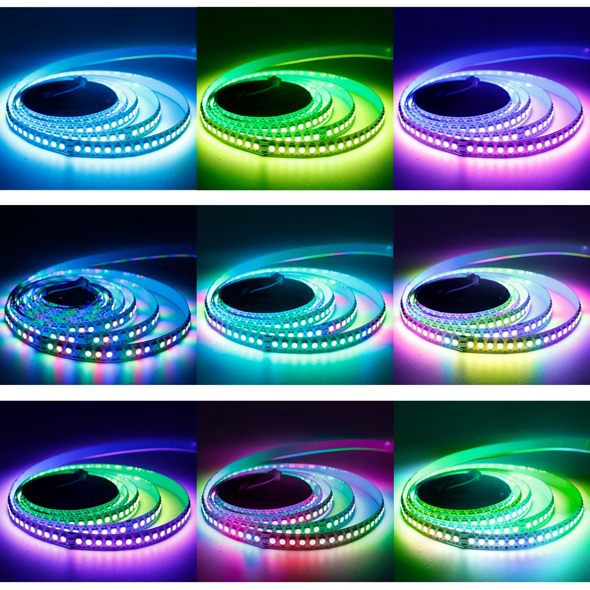 WS2812B WS2812 LED Strip แอดเดรสแอดเดรส LED 30/60/74/96/144 LEDs/M ยืดหยุ่น RGBIC LED เทป IP30 65 67 5V