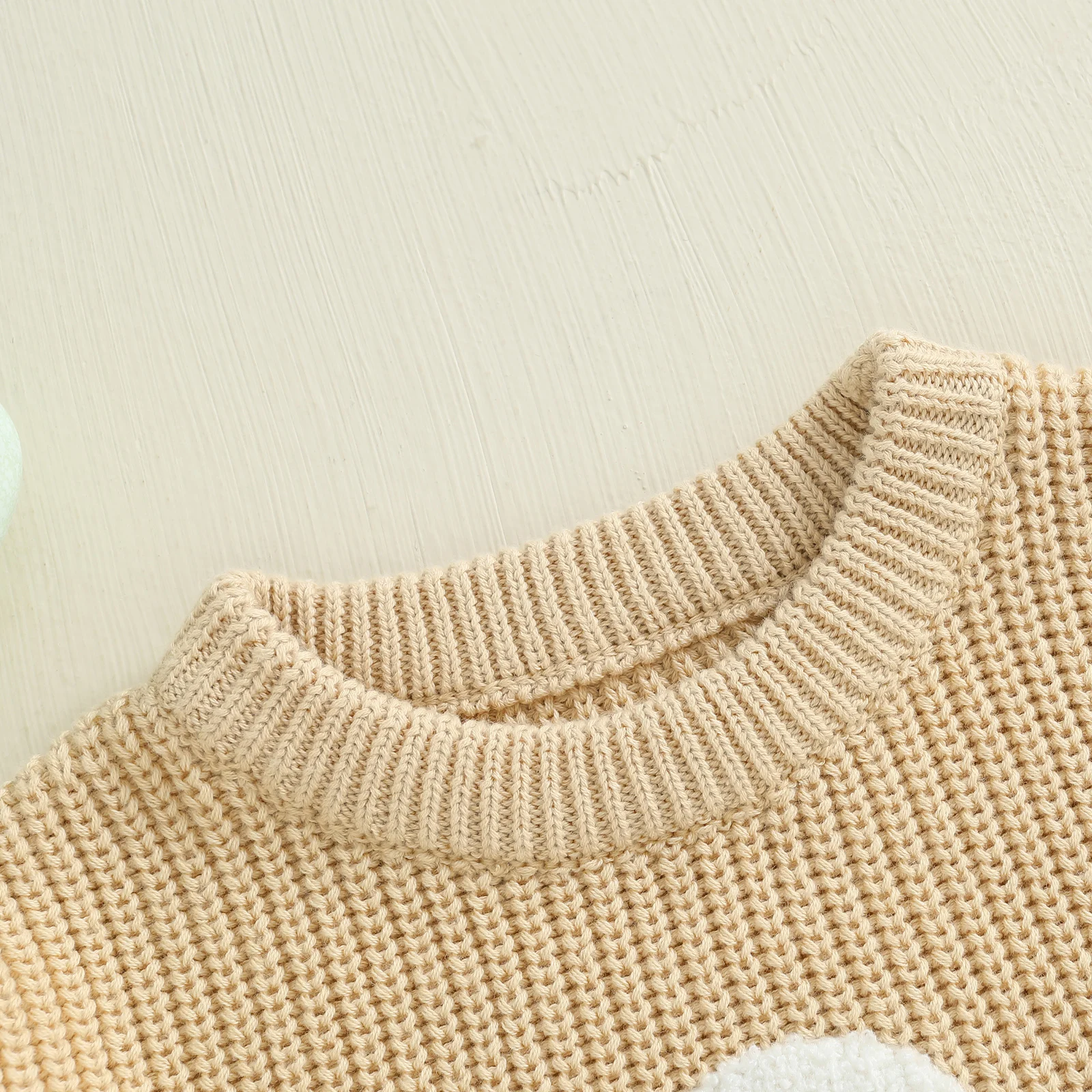 

Baby Boy Girl Halloween Sweater Pumpkin Ghost Embroidered Crewneck Long Sleeve Pullover Chunky Knit Tops