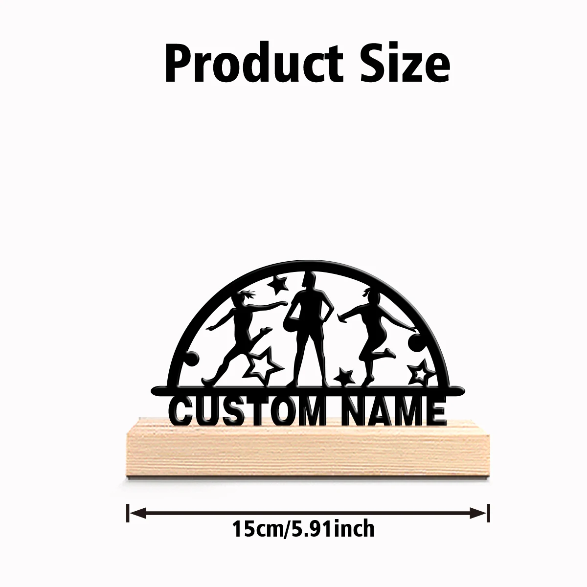 1pc Simple Cosmic starry sky Personalized Name Tin Statue Iron Ornament Metal Sculpture With Wood Base Art Crafts With Wood Bas