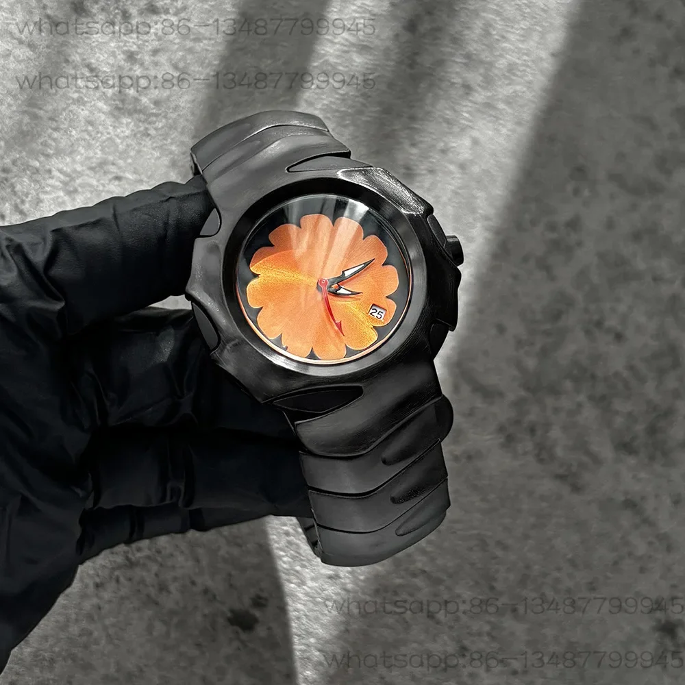 Y2k Design Red Quartz Watch Men Dpecial Blade Personalize High Quality Creative Black Medieval Old Steel Unique Men AAA Clock