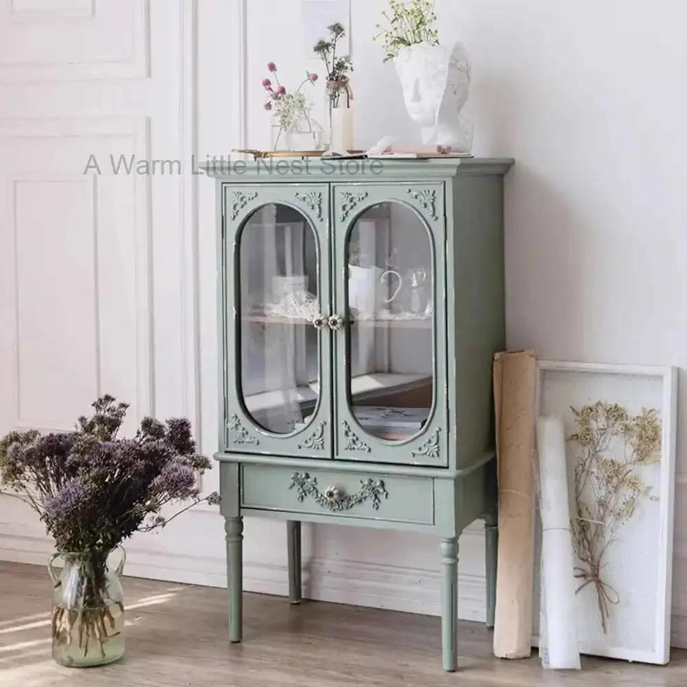 

Vintage French Style Sideboard Rustic Farmhouse Storage Cabinet Wabi-Sabi Living Room Display Console Cottage Decor Art Piece