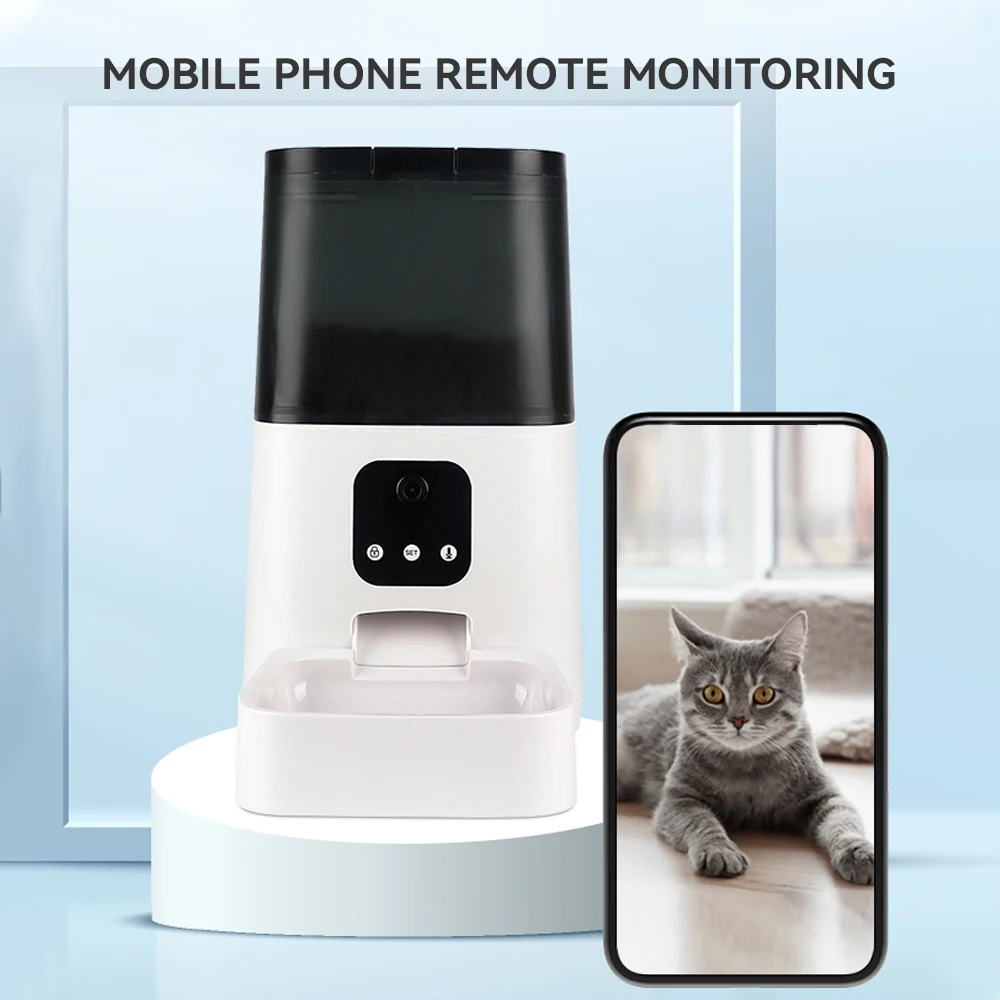 

Smart Pet Wifi Button Video Control Automatic Dog Food Bowls Feeder