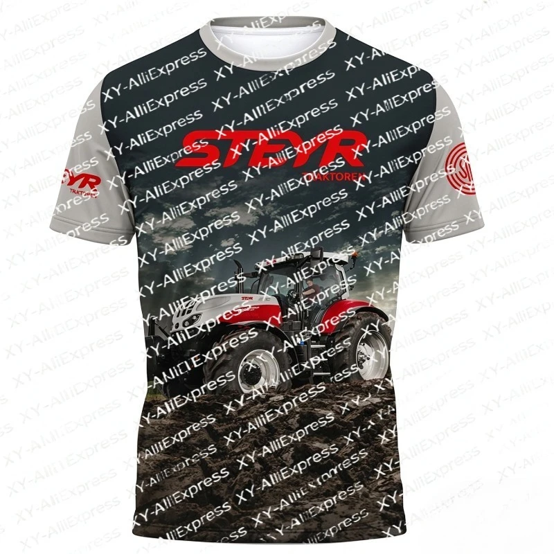 Men’s Farm Hobby Tee, Quick Dry & Breathable. Farmland Machinery Graphic, Earth Tone for Farmer Gatherings