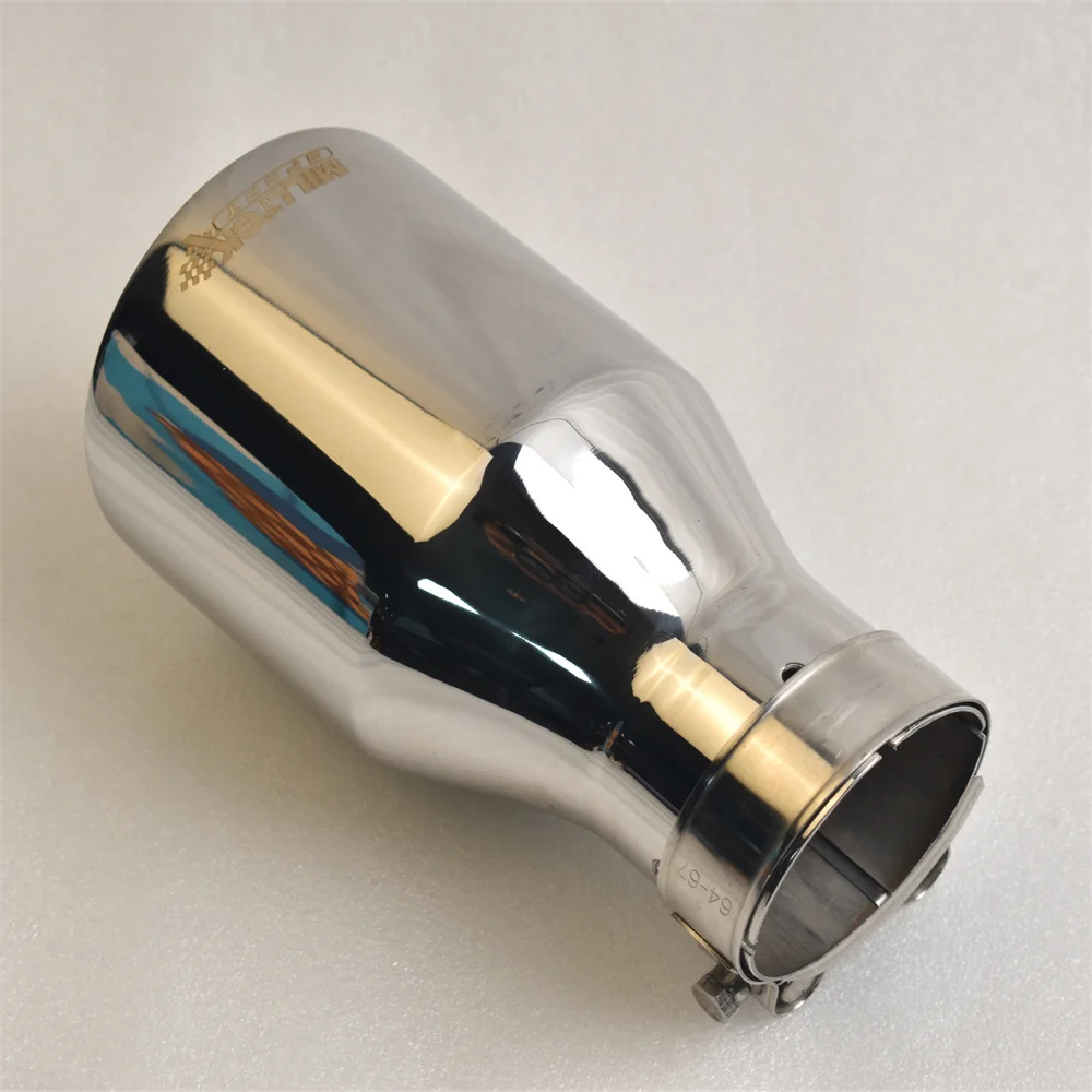 MILLTEK SPORT 304 الفولاذ المقاوم للصدأ العادم تلميح 2.5 بوصة مدخل 4 بوصة منفذ 6.9 بوصة طويلة مائل جبل فوهة العادم