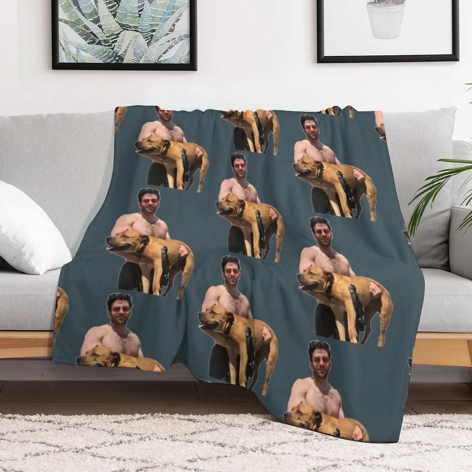 Hasan Piker and happy dog Throw Blanket Extra Large Throw Luxury Designer Blankets