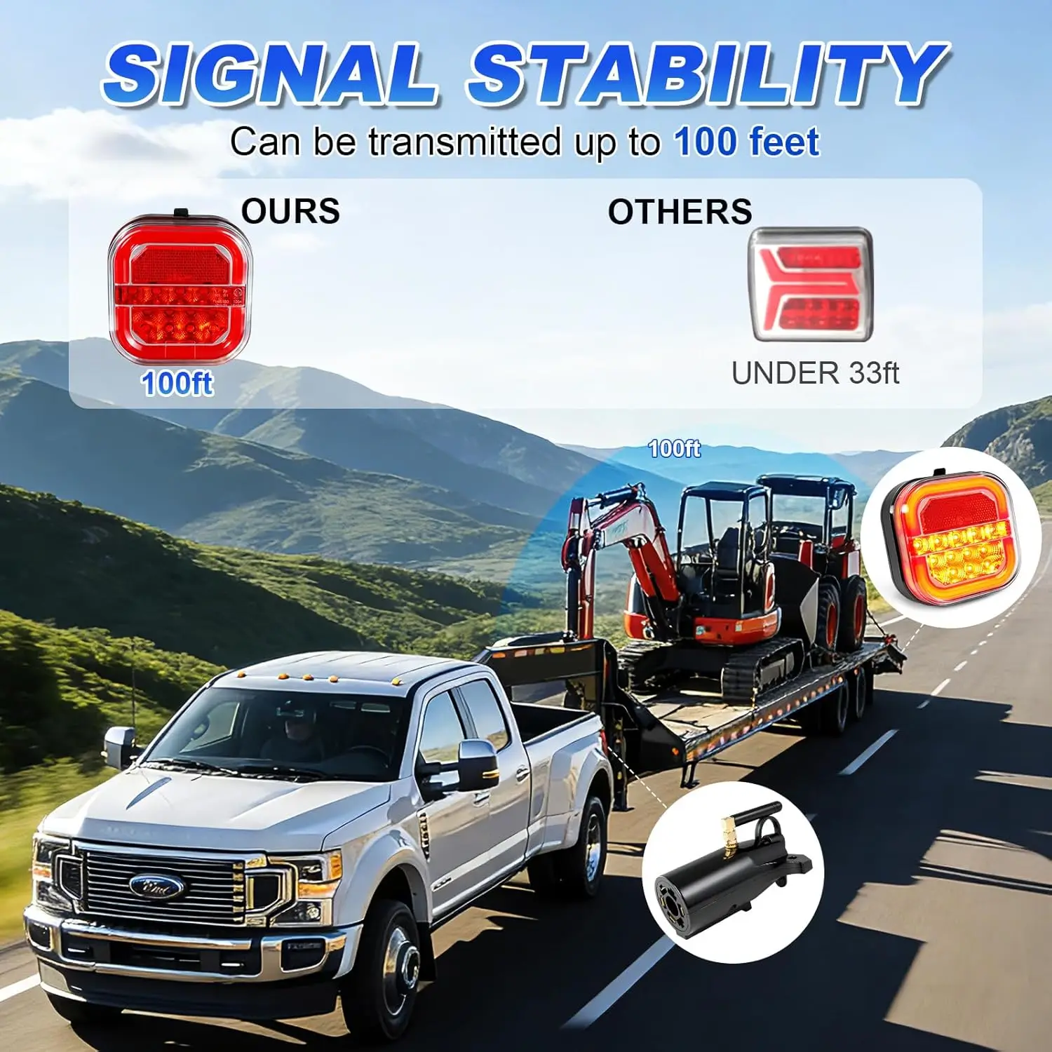 Agrieyes Stylish Easy-to-Use Towing Tool - T28 Halo Wireless Trailer Lights, Magnetic 2-Mount for Truck, Boat, RVEasy-to-Use