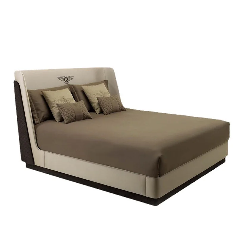 

Light luxury post-modern minimalist double bed Hong Kong-style master bedroom wedding bed
