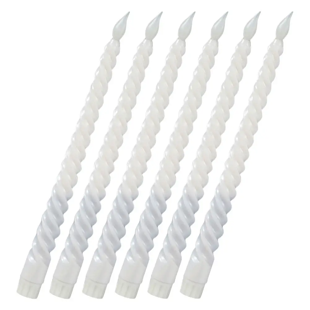 

6Pcs Flameless LED Taper Candles Warm Glow Lights for Party Holiday Table Decoration Reusable