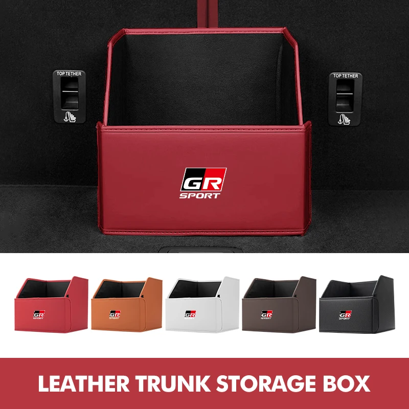 For Toyota Car Logo Trunk Storage Box Auto Organizer Foldable Stowing Container Bag GR Sport Gazoo Racing Yaris 86 Corolla Hilux