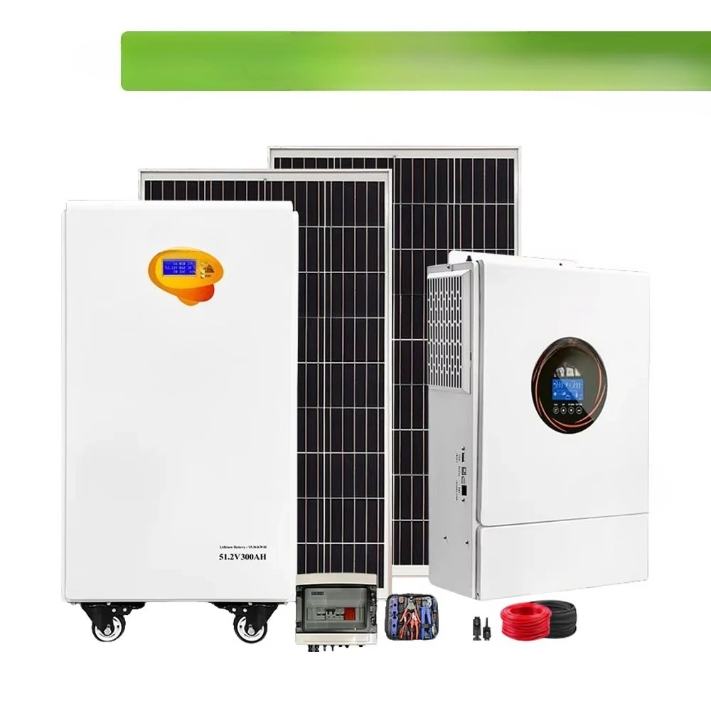Complete solar power system with 15kW 20kW solar panels, including battery and inverter system; custom solar power system.