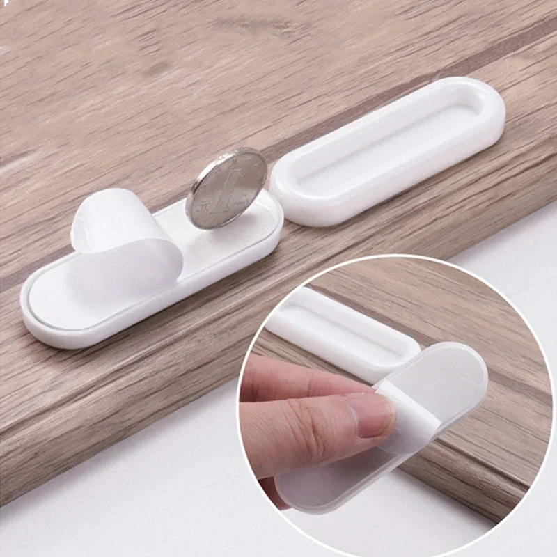 4Pcs Self-adhesive Door Knobs Oval Door Handles for Interior Doors Glass Window Cabinet Drawer Non-slip Grip Auxiliary Handles image 4