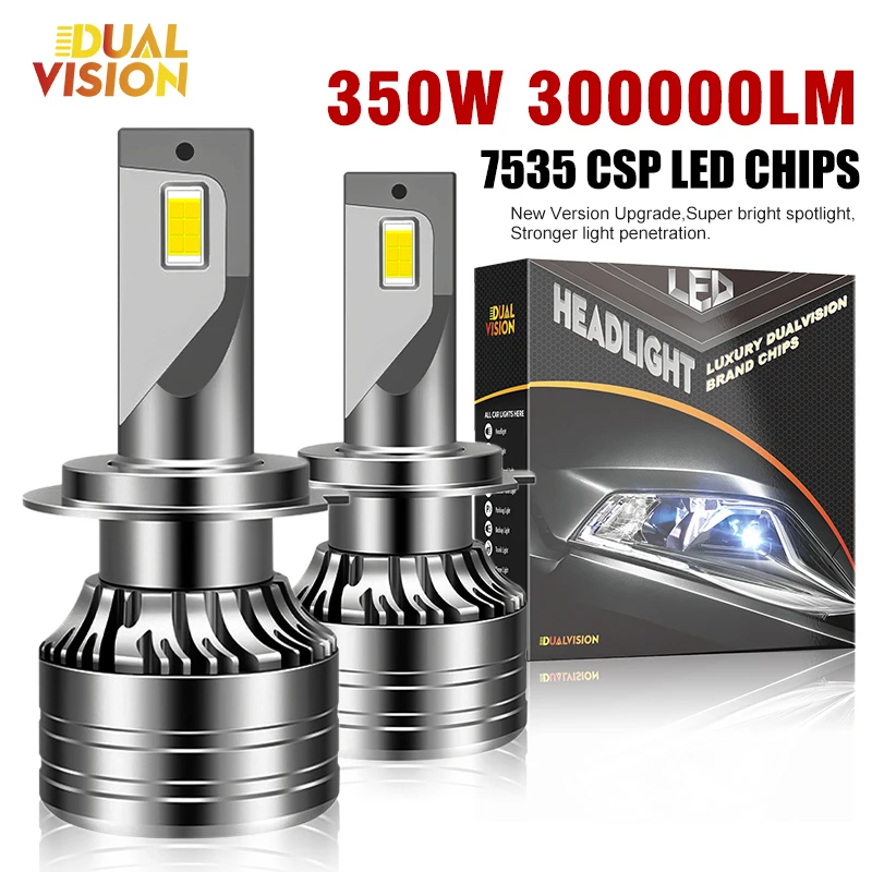 Dualvision 2 uds luces de coche H7 H4 H1 9006 H11 9005 faros LED superbrillantes bombilla de luz antiniebla de haz alto y bajo blanco 6000K 12V