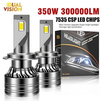 Dualvision 2PCS ไฟรถ H7 H4 H1 9006 H11 9005 Super Bright LED ไฟหน้า High Low Beam หลอดไฟหมอกสีขาว 6000K 12V