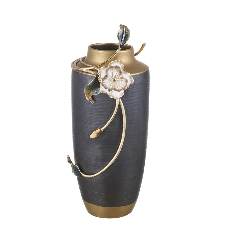 enamel vase ornament, ceramic living room dried flower arrangement, home soft villa TV cabinet decoration