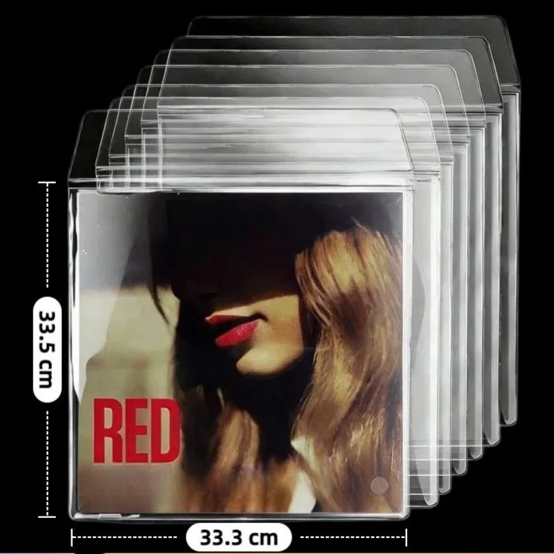 12 Inch Vinyl LP Record Outer Sleeves, 50C Thick PVC Self Sealing Album Protector, Dustproof Transparent Storage Protective Bags