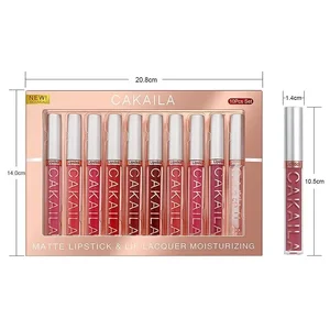 Set von dauerhaften matten Lippenstift, Lip Shine-Sets, Nicht-Stick-Fleck, Schönheits-Make-up für Frauen, wasserdichte Kosmetik, 3-12 PCs Hauptverkäufe Batomm Großhandel - №9