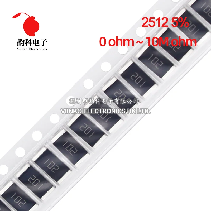 50pcs 2512 5% 1W Resistor 0R - 10M 0 1 10 47 100 150 220 470 ohm 1R 10R 47R 100R 220R 470R 1K 2.2K 4.7K 10K 47K 100K 220K 1M