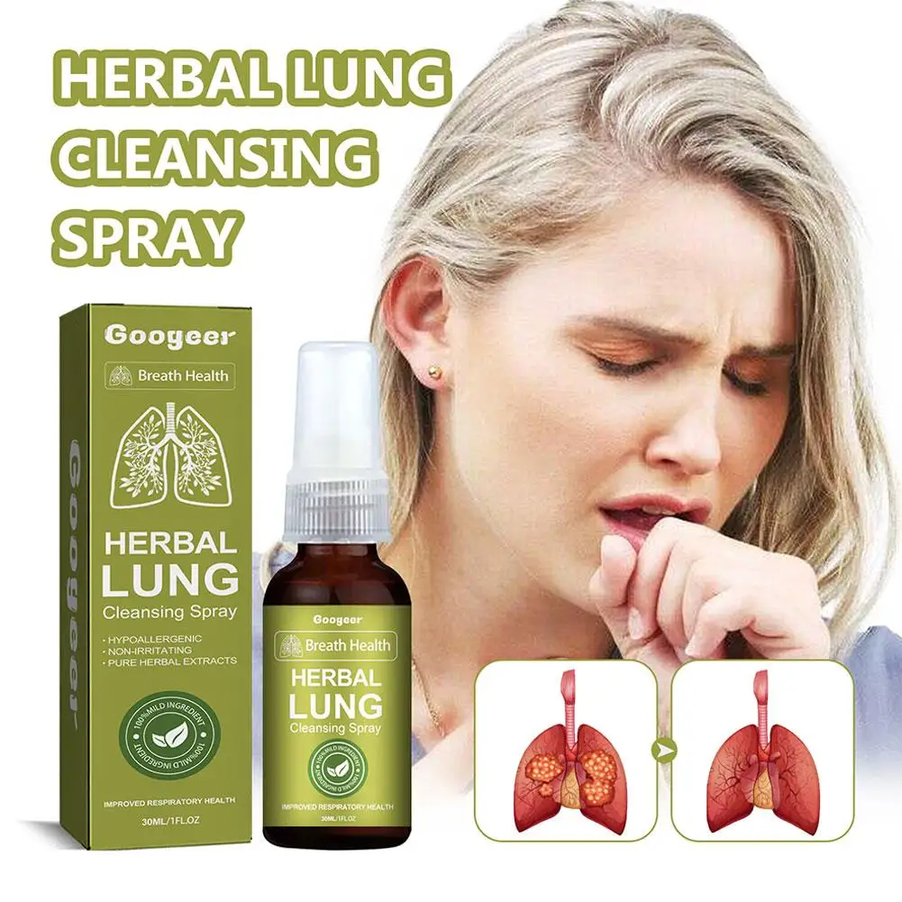 New Googeer Herbal Lung Cleansing Spray Breath Detox Herbal Lung Cleanse Spray, Herbal Lung Cleanse Mist - Powerful Lung Support