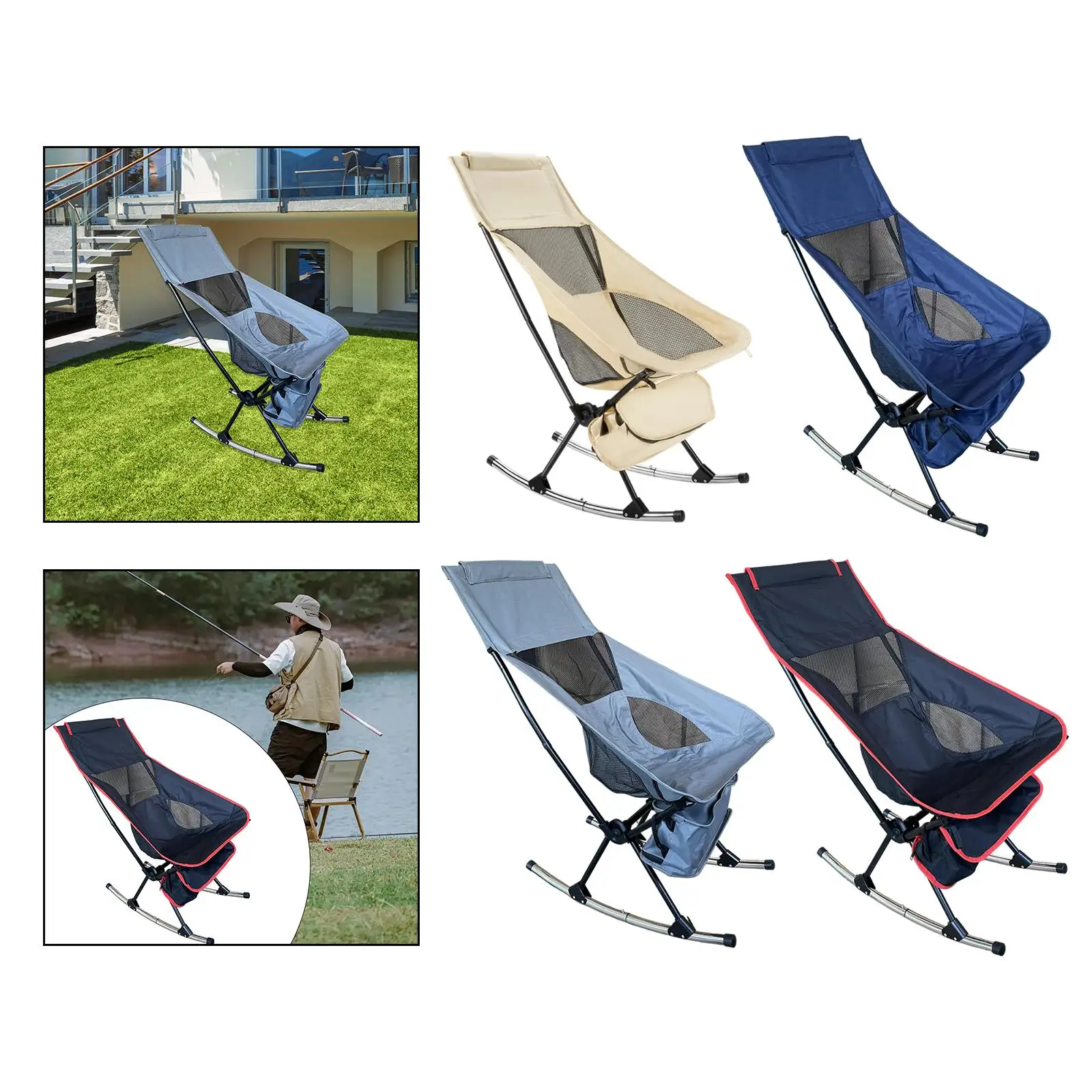 Rocking Camping Chair Accessories Lightweight Compact Traveling Folded Chair