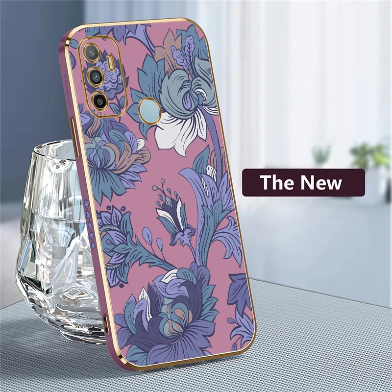 السيليكون للصدمات جراب هاتف ل ممن لهم A37 A36 A35 A33 2020 A32 A31 A54 A53S A53 A52 A39 A38 لينة بولي يوريثان خمر زهرة طباعة غطاء