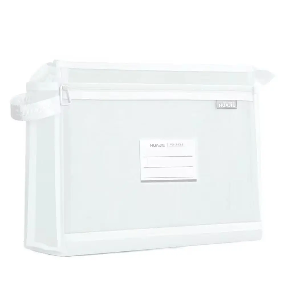 Large Capacity Test Paper Storage Bag Zipper Morandi Color File Folder Bag Wide Opening Transparent Stationery Organizer Pouch