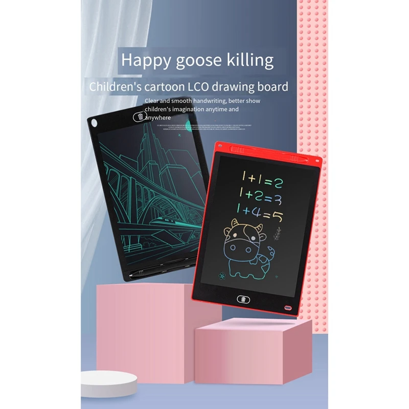 12 Inch LCD Writing Board Drawing Board Color Graffiti Board For Kids Toys Christmas Birthday Gift Black