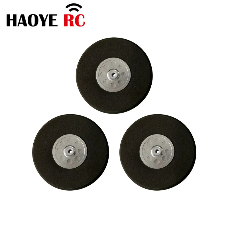 Haoye 1 Pc CNC Landing Gear Wheels Aluminum Hub EVA Foamed Wheels Sponge Tires Tyre For RC Airplane Replacement Accessory