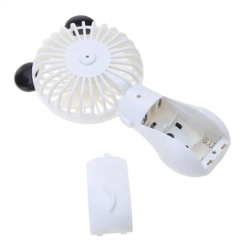652F Mini Handheld Fan Cartoon Animal Soft Foam Battery Powered for Student Panda Kitten Mini Fan Portable